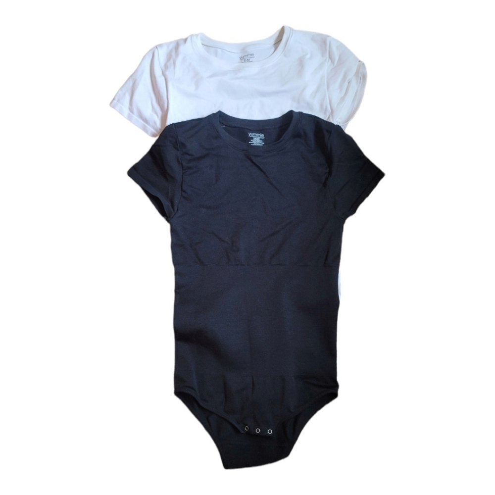 Yummie tshirt bodysuit for layering sz M L - black and white
